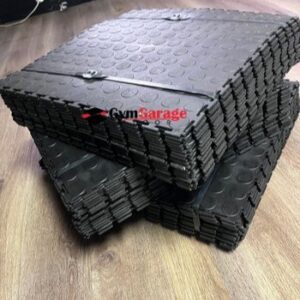 Garage Flooring Pack 15 SQM Black – interlocking coin-top PVC tiles