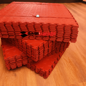 Play Area Flooring Pack 20 SQM Red – interlocking coin-top tiles
