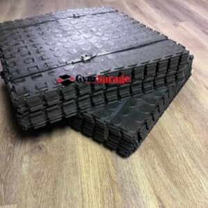 Warehouse Flooring Pack 10 SQM Black – heavy-duty interlocking coin-top PVC tiles