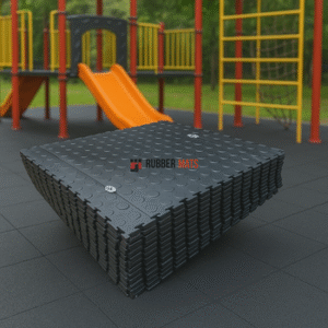 Play Area Flooring Pack 5 SQM Black - Interlocking Rubber Tiles for Safe and Durable Play Zones